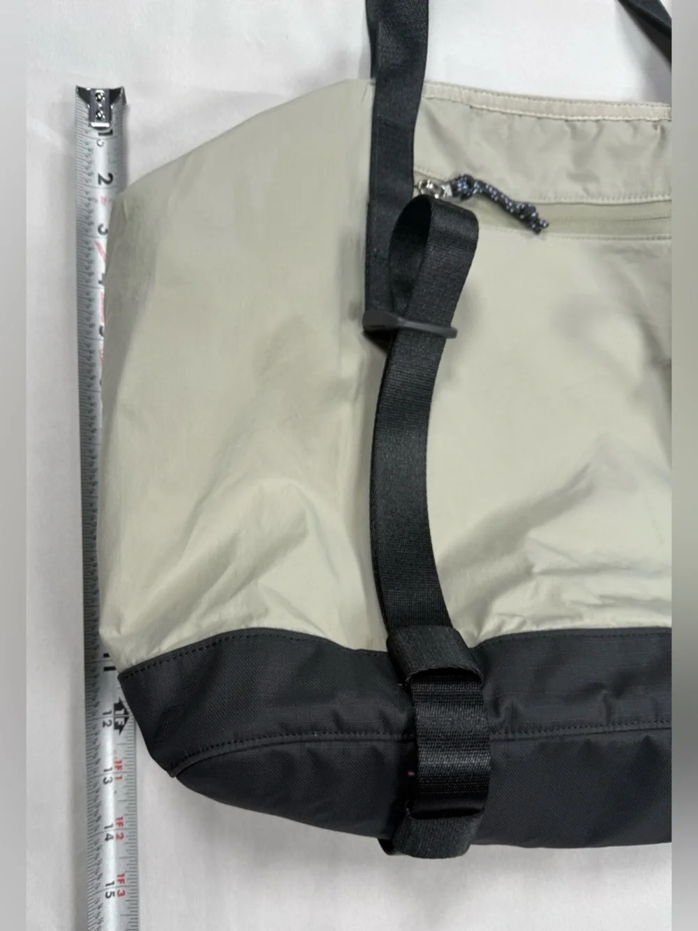 lululemon athletica Light Gray and Black Convertible Nylon Tote